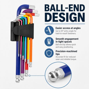 9-piece Metric Ball-End Allen Key Set With Storage Holder - Image 3