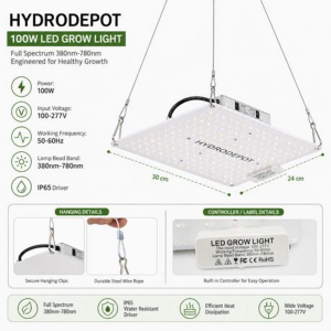 Hydrodepot 100W Full Spectrum LED Grow Light - Image 3