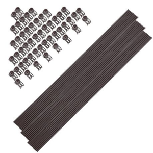 30 Plastic Coated Orchid Stakes 70cm and 50 Clips