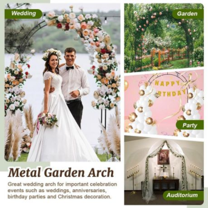 Metal Garden Arch Trellis - Balloon Arches & Plant Support 1.4x2.3m - Image 9