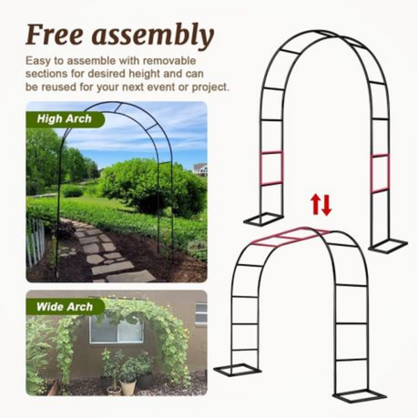 Metal Garden Arch Trellis - Balloon Arches & Plant Support 1.4x2.3m