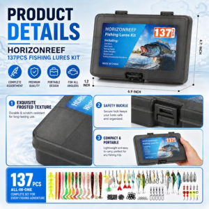 HORIZONREEF 137pc Fishing Lure Kit & Tackle Box - Image 2