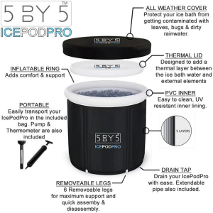 5by5 IcePodPro Ice Bath With Bag, Thermometer & Hand Pump - Image 2