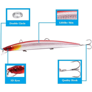 10pcs 18cm Minnow Hard Bait Lures with Treble Hook Lifelike 3D Fishing Eyes - Image 3