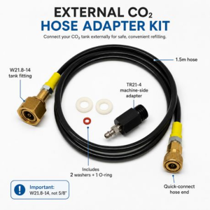 External CO2 Hose Adapter Kit TR21-4 to W21.8-14 - 1.5m for Soda Machine - Image 4