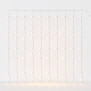 3m x 2m LED Curtain Fairy Lights with USB Power - 200 Warm White LEDs - Image 1