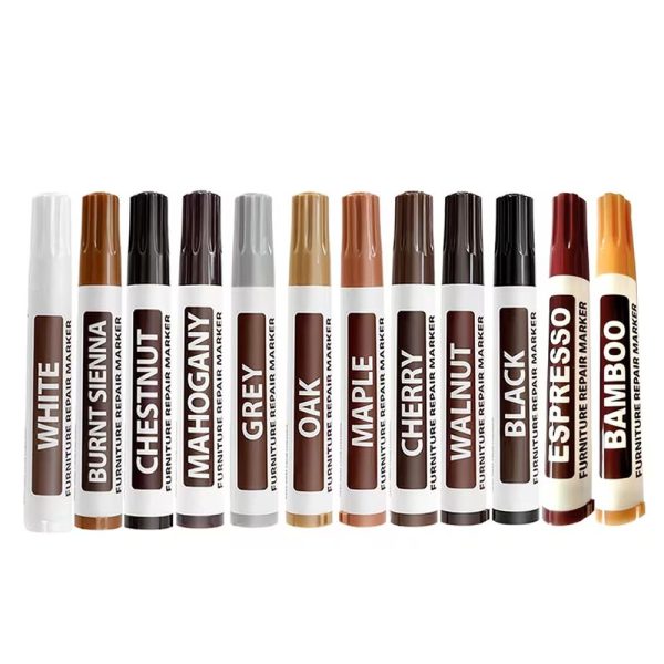 12-Piece Furniture Repair Marker Set for Wood Touch-Ups