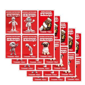 60x Fragile Handle With Care Stickers - Cute Warning Labels for Packaging - Image 1