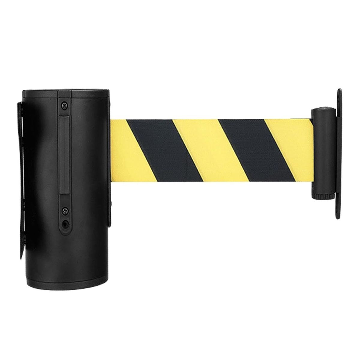 Retractable 3m Safety Barrier Tape - Black & Yellow Crowd Control Belt - Image 1
