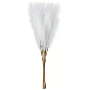Faux Pampas Grass - 14 Piece Set - White - 52cm Each - Image 1