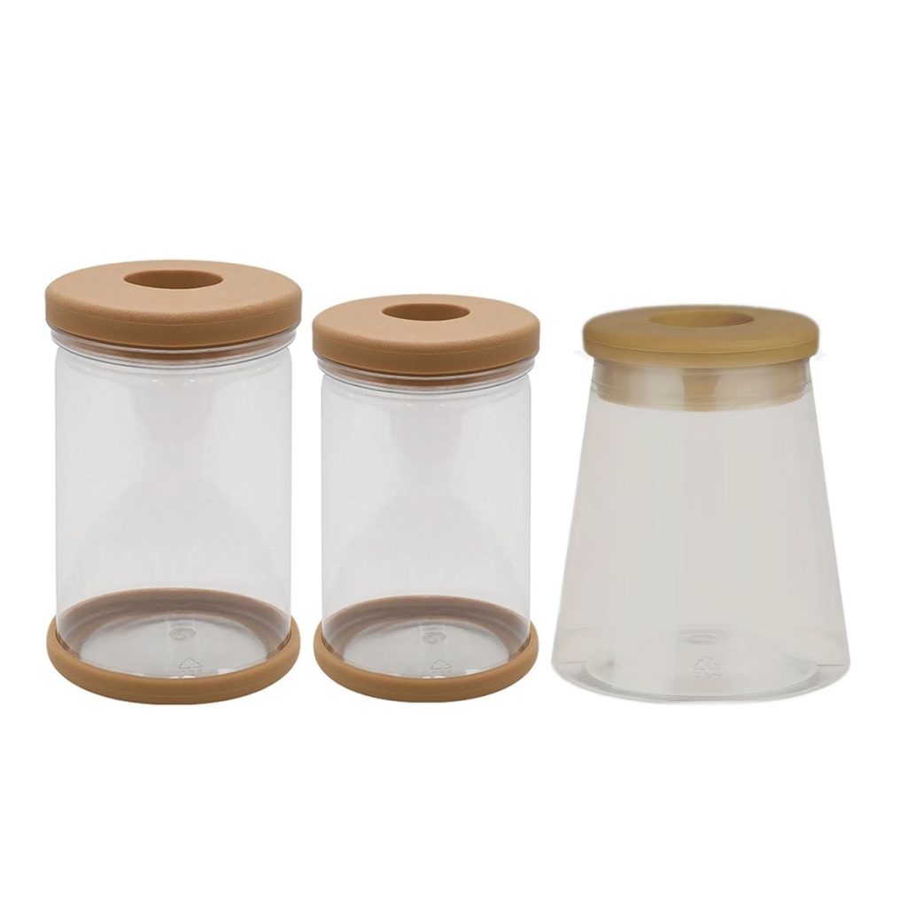 ABS Vase Set - Plastic Hydroponic Planters with Lids - 3 Piece Set