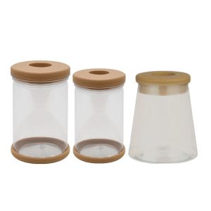 ABS Vase Set - Plastic Hydroponic Planters with Lids - 3 Piece Set - Image 1