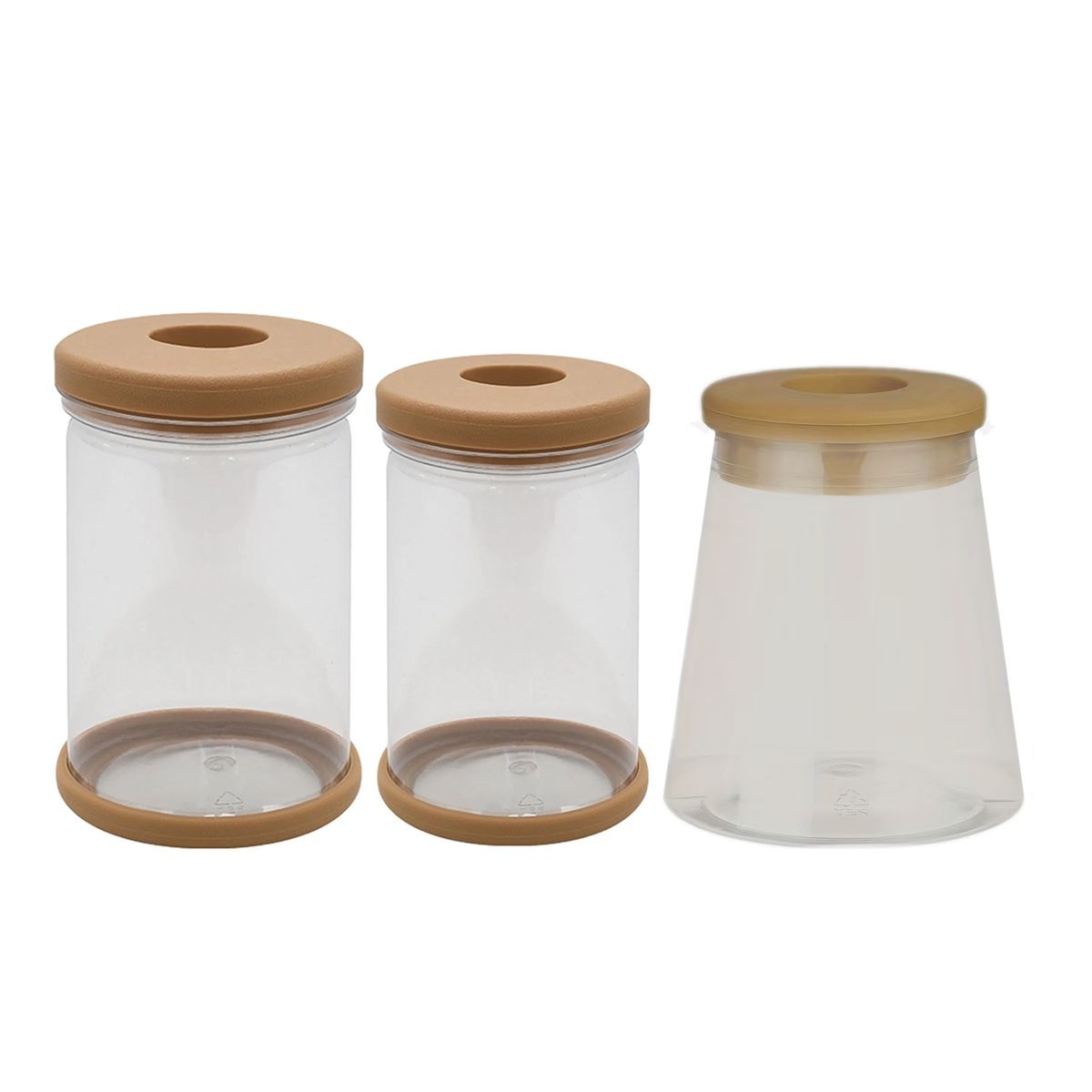 ABS Vase Set - Plastic Hydroponic Planters with Lids - 3 Piece Set - Image 1