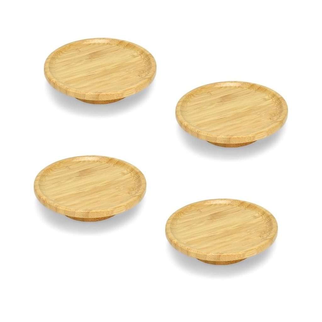 4Piece Wine Glass Charcuterie Topper Bamboo Wine Glass Board Tray for Snack