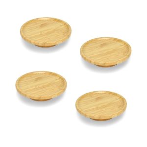 4Piece Wine Glass Charcuterie Topper Bamboo Wine Glass Board Tray for Snack