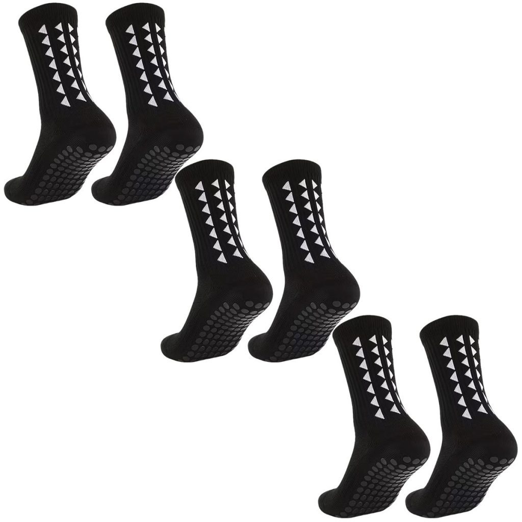 Anti-Slip Grip Sports Socks - 3 Pair Pack (OSFM-One Size Fits Most)