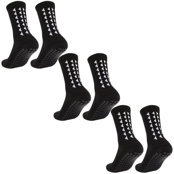 Anti-Slip Grip Sports Socks - 3 Pair Pack (OSFM-One Size Fits Most)