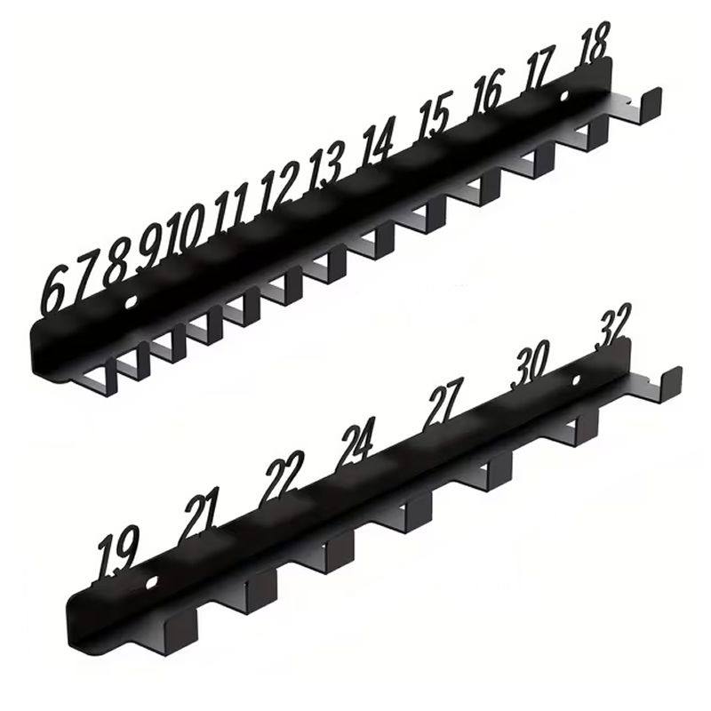 Wall-Mounted Wrench Organizer Rack (Metric 6-32mm)
