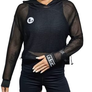 LOBRO Mesh Hoodie - Black Small
