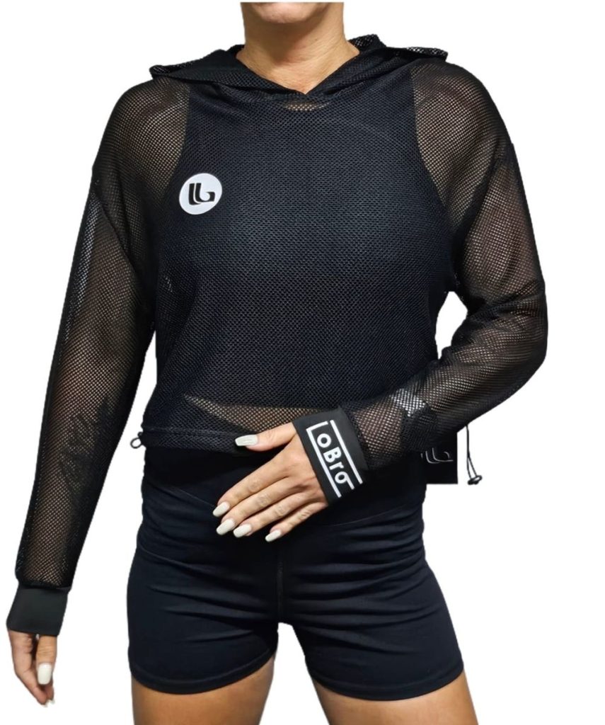 LOBRO Mesh Hoodie - Black Small