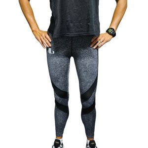 LOBRO Dark Grey with Black Accents Tights