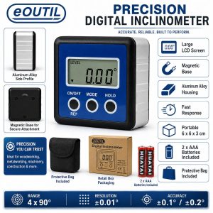 eOUTIL Digital Inclinometer / Digital Angle Gauge with Magnetic Base - Image 10
