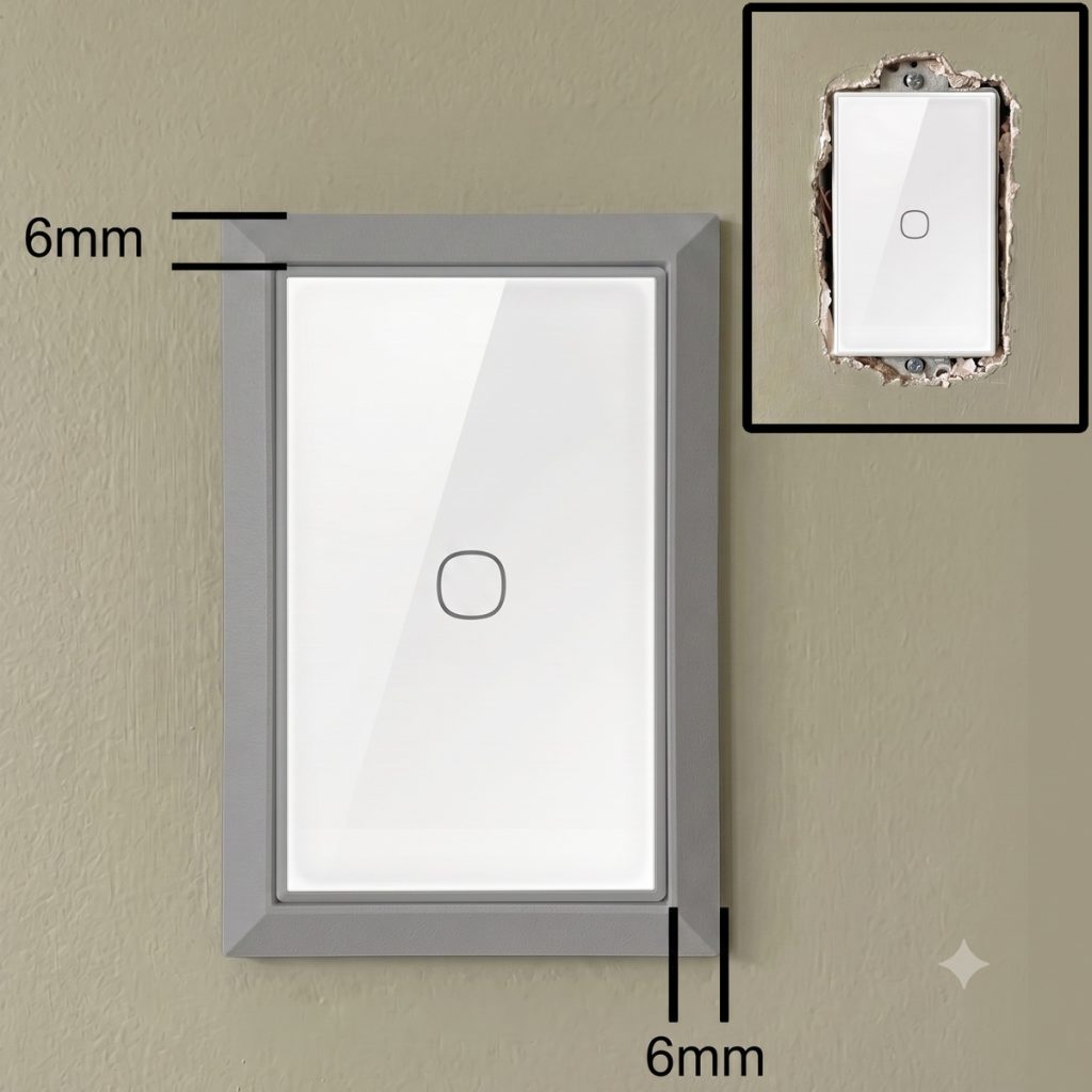 4 Pack Light Switch Frames Compatible With Sonoff Light Switches (6mm Trim)