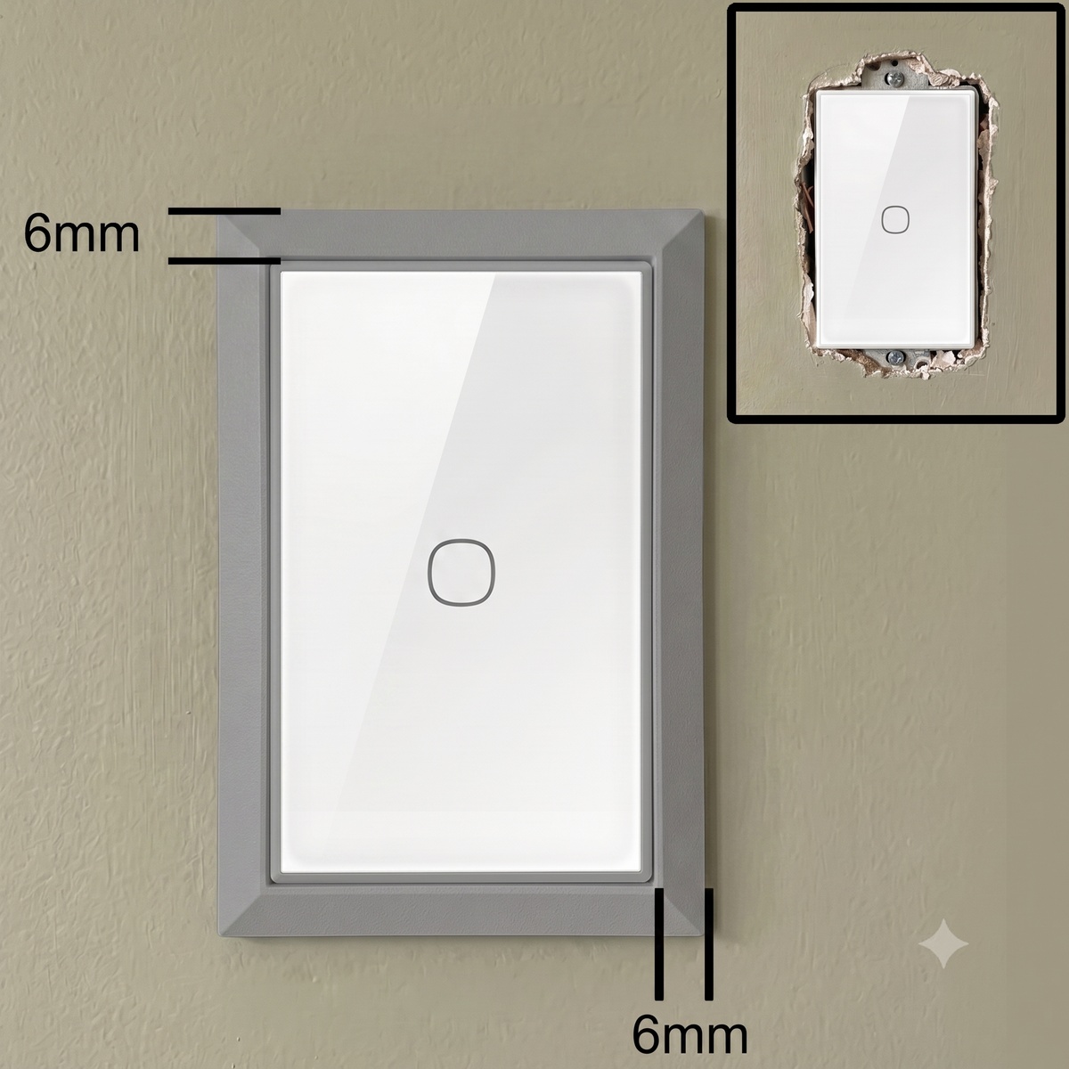 4 Pack Light Switch Frames Compatible With Sonoff Light Switches (6mm Trim) - Image 13