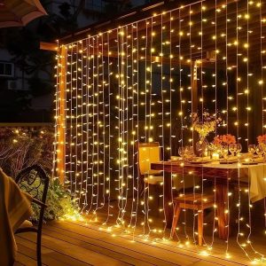 3m x 2m LED Curtain Fairy Lights with USB Power - 200 Warm White LEDs - Image 2