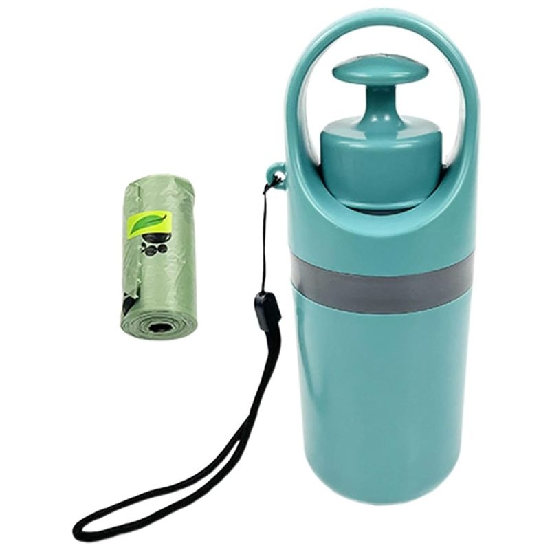 Portable Dog Poop Scooper Grabber with Bag Dispenser & Cover