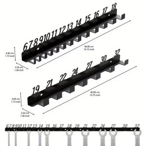 Wall-Mounted Wrench Organizer Rack (Metric 6-32mm) - Image 6