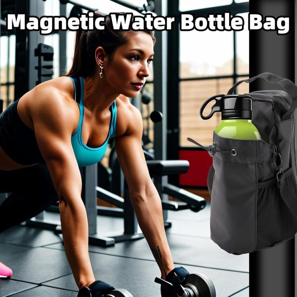 Magnetic Gym Water Bottle Bag - Heavy-Duty Oxford Cloth