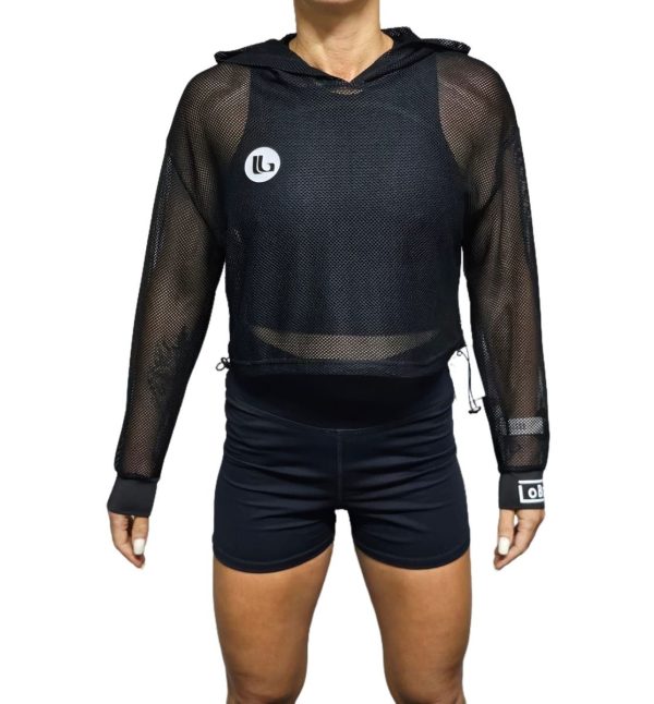 LOBRO Mesh Hoodie - Black Small