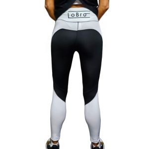 LOBRO Black and White Gym Tights Small - Image 2