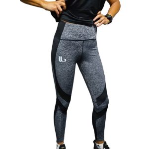 LOBRO Dark Grey with Black Accents Tights - Image 2