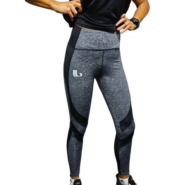 LOBRO Dark Grey with Black Accents Tights