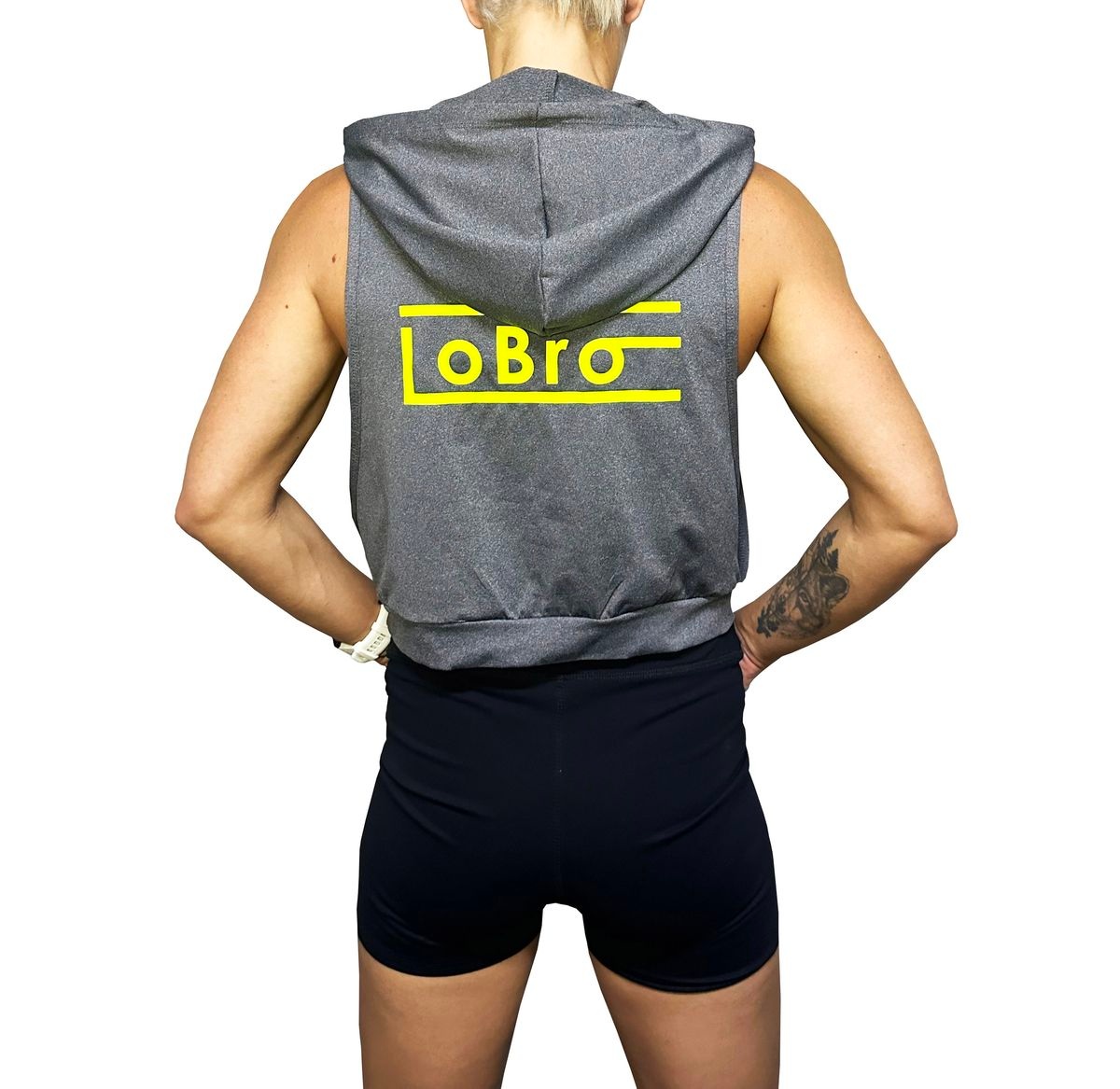 LOBRO Grey Hooded Vest Small - Image 2