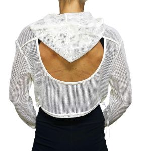 LOBRO Mesh Hoodie - White - Image 2