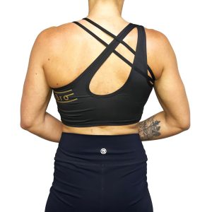LOBRO - Sports Bra - Black and Gold - Image 2
