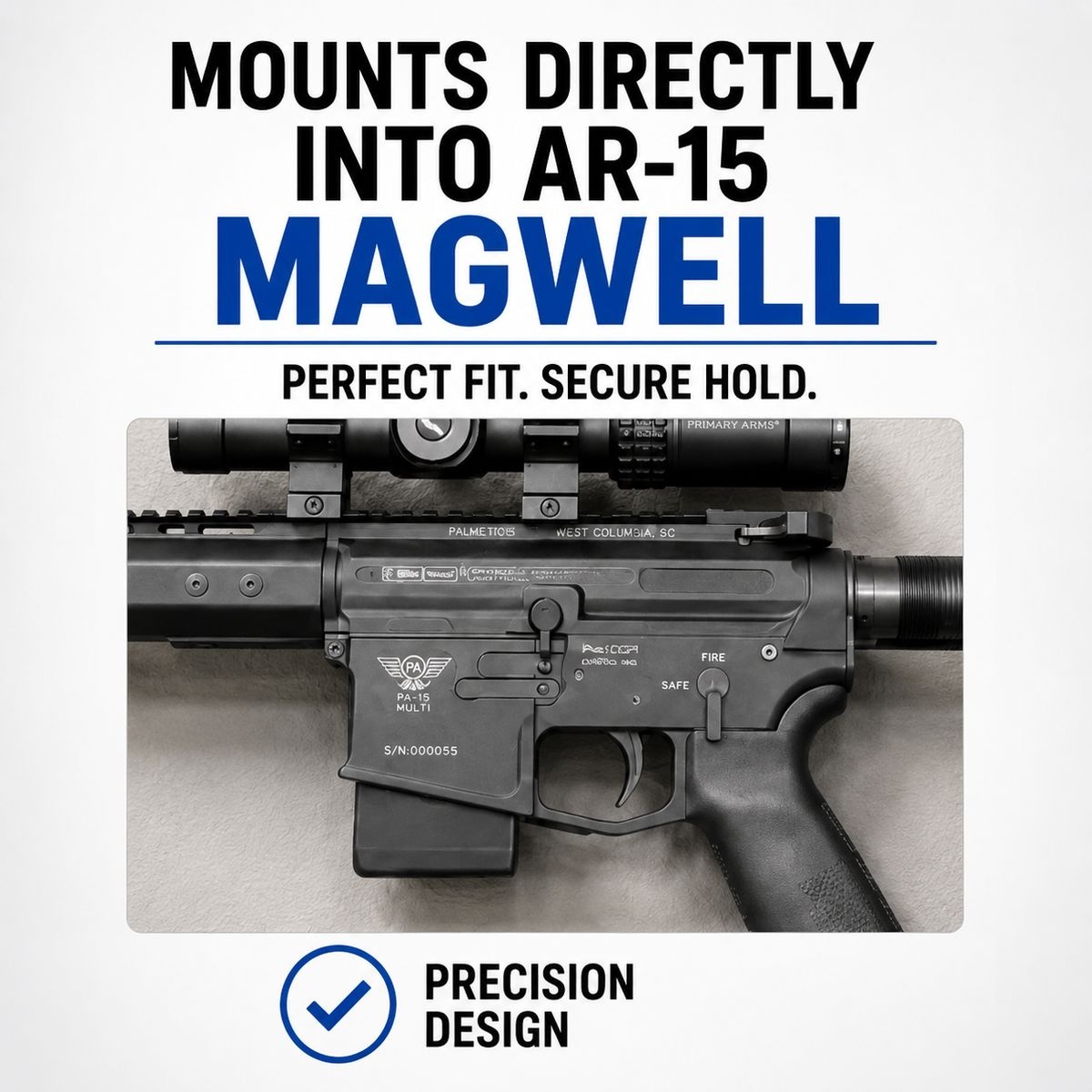AR-15 Magwell Wall Mount - Secure Locking Display Bracket - Image 2