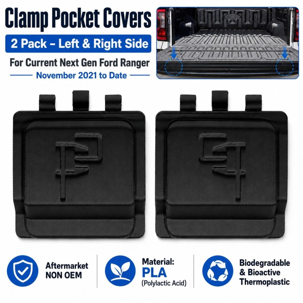 Clamp Pocket Covers Compatible with Next Gen Ford Ranger - 2 Pack