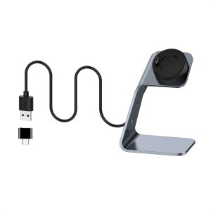Aluminium Charging Dock Compatible With Garmin Watches-USB + USB-C Adapter
