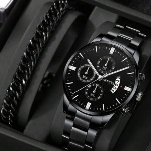 Quartz Watches hombre Fashion Men Stainless Steel Watch With Bracelet - Image 3