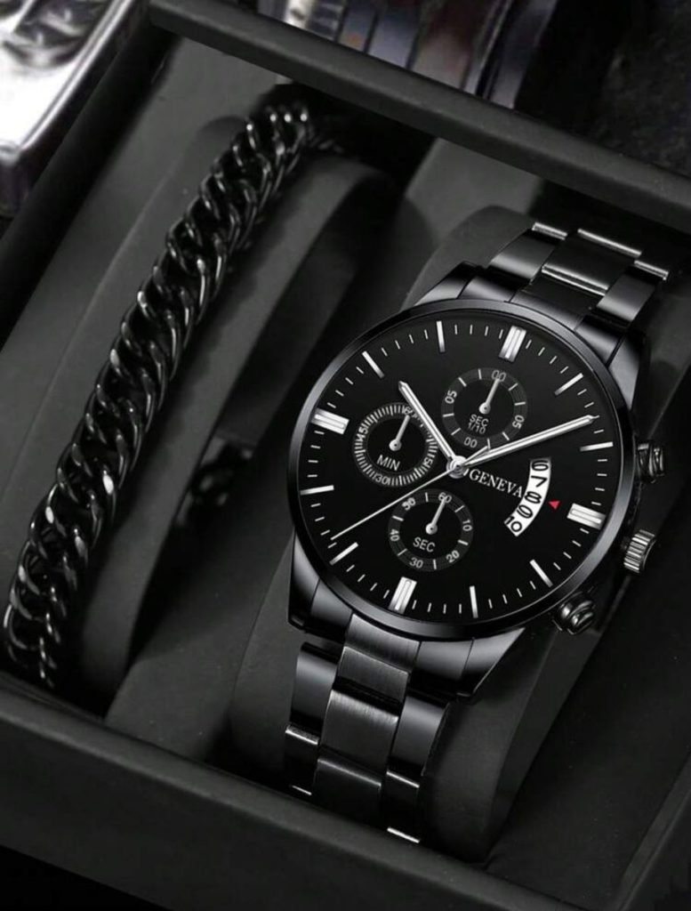 Quartz Watches hombre Fashion Men Stainless Steel Watch With Bracelet