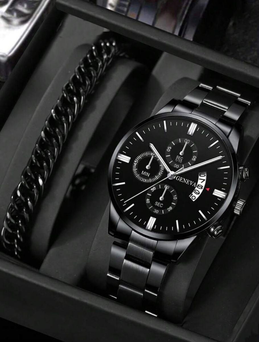 Quartz Watches hombre Fashion Men Stainless Steel Watch With Bracelet - Image 3