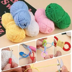Complete Crochet Starter Kit with Case, Yarn Skeins & Ergonomic Hooks - Image 3