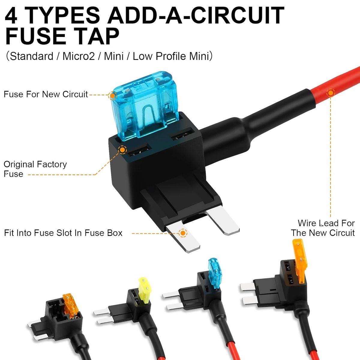 Automotive Fuse Tap Adapter Set (4-Pack) - Image 2