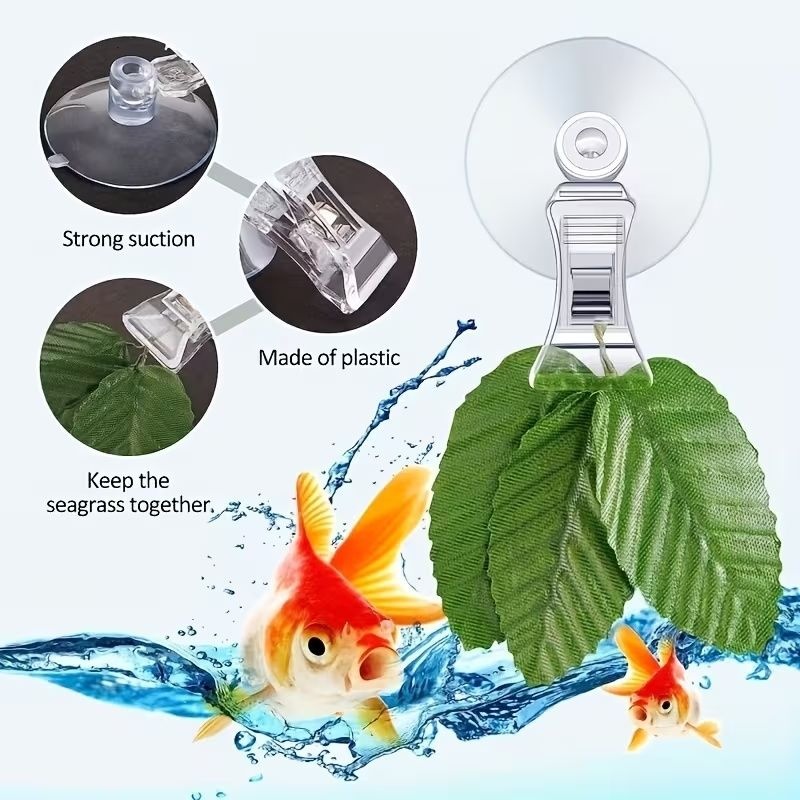 Clear Aquarium Nori & Seaweed Clips with Suction Cup - 2 Pack