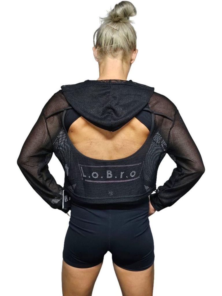 LOBRO Mesh Hoodie - Black Small