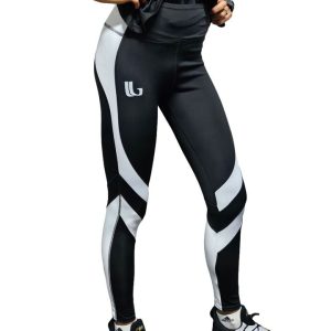 LOBRO Black and White Gym Tights Small - Image 3